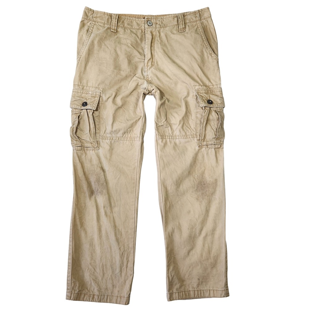 Old Navy Cargo Pants Mens 34x30 Khaki Baggy Skater Y2k Straight Leg Punk Grunge